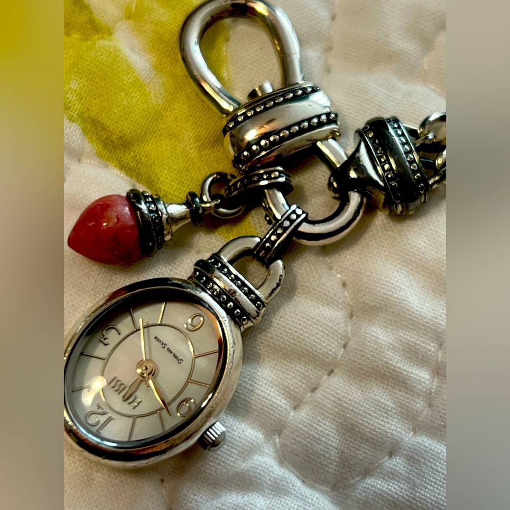 ESSLISSI Sterling Silver and Authentic Gem Charm Watch - Picture 2 of 11